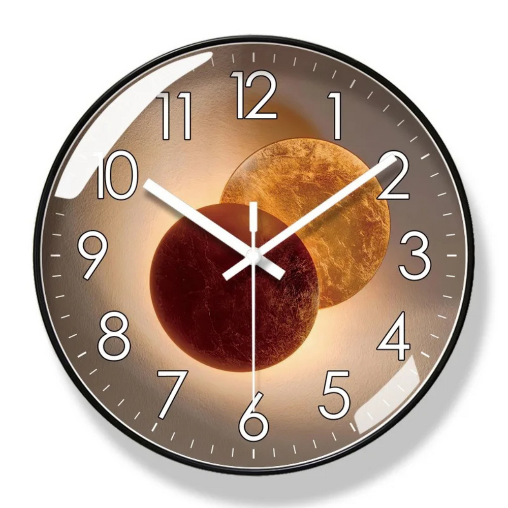 Horloge murale de luxe, design élégant pour décoration de salon. Mouvement quartz silencieux et moderne.