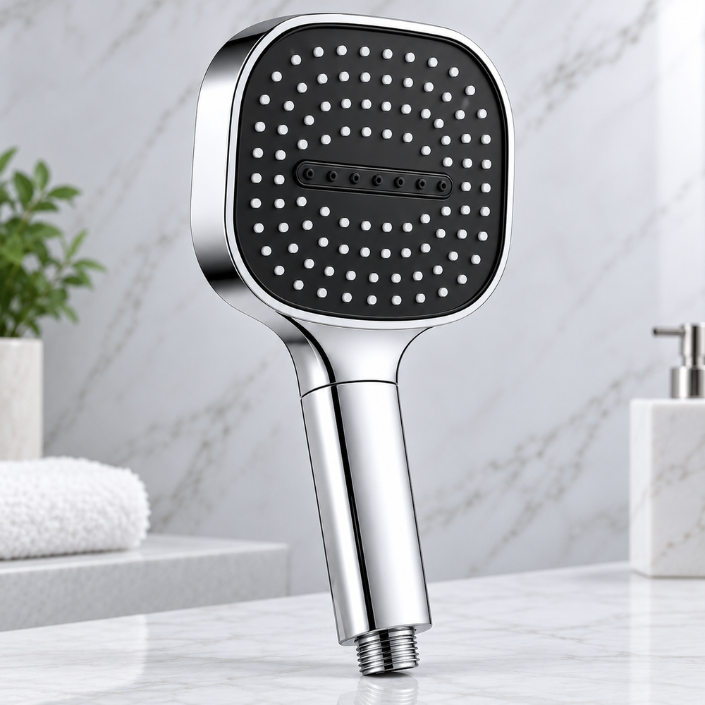 Pommeau de douche haute pression avec technologie Turbo Boost pour un jet puissant et vivifiant.