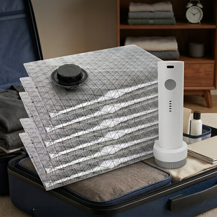 Sacs de rangement sous vide pour vêtements et literie, maximisant l'espace de votre maison et valise.