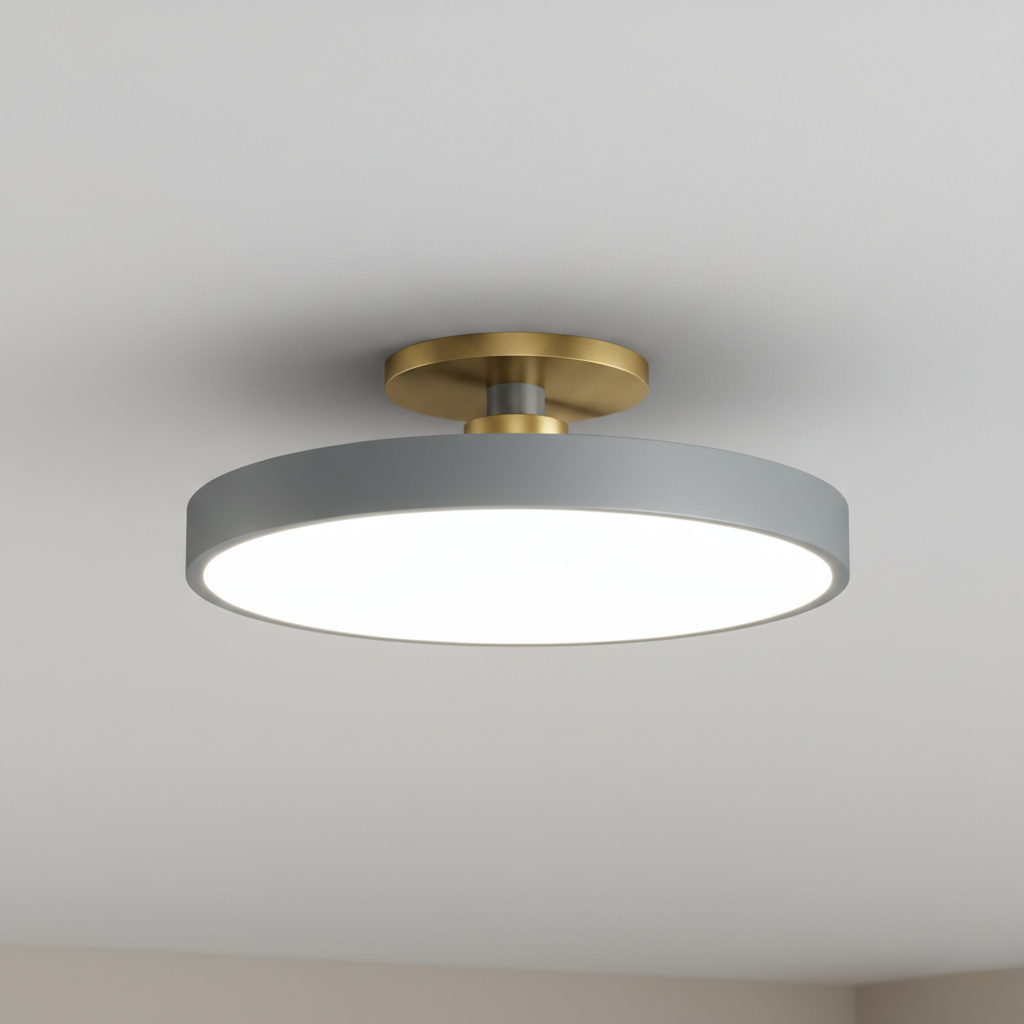 Plafonnier LED bicolore géométrique, idéal pour créer une ambiance lumineuse moderne.