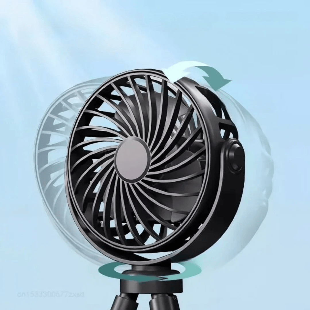 Ventilateur USB à pince flexible, conçu pour rafraîchir poussette, berceau, bureau. Léger, silencieux, idéal pour bébé.