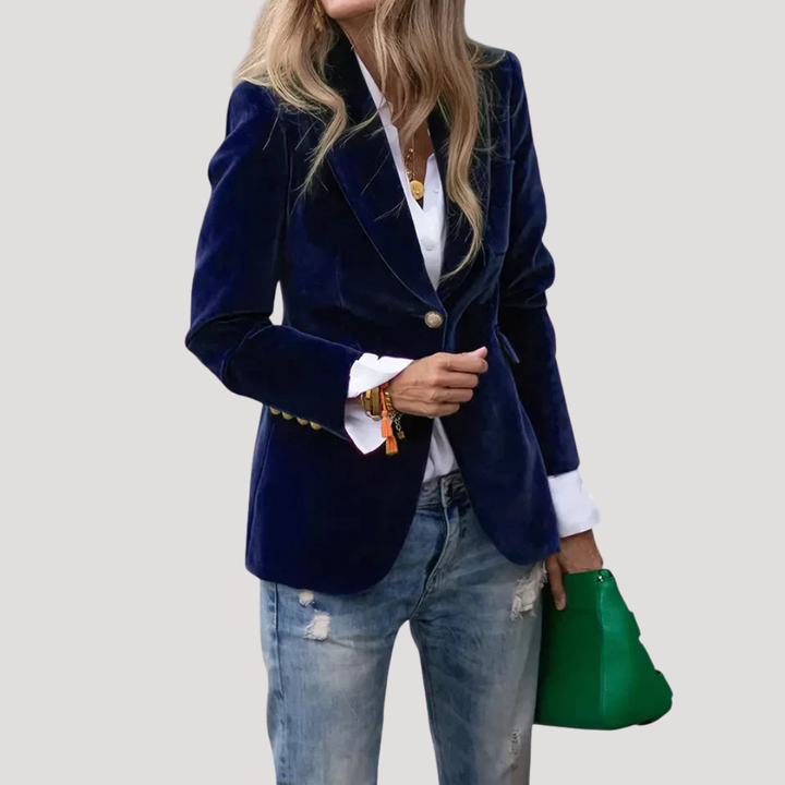 Blazer femme ajusté chic, parfait pour un style professionnel ou décontracté. Veste intemporelle.