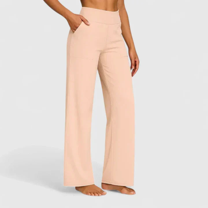 Pantalon femme pour le quotidien, taille haute, jambe droite, facile à assortir, style moderne.