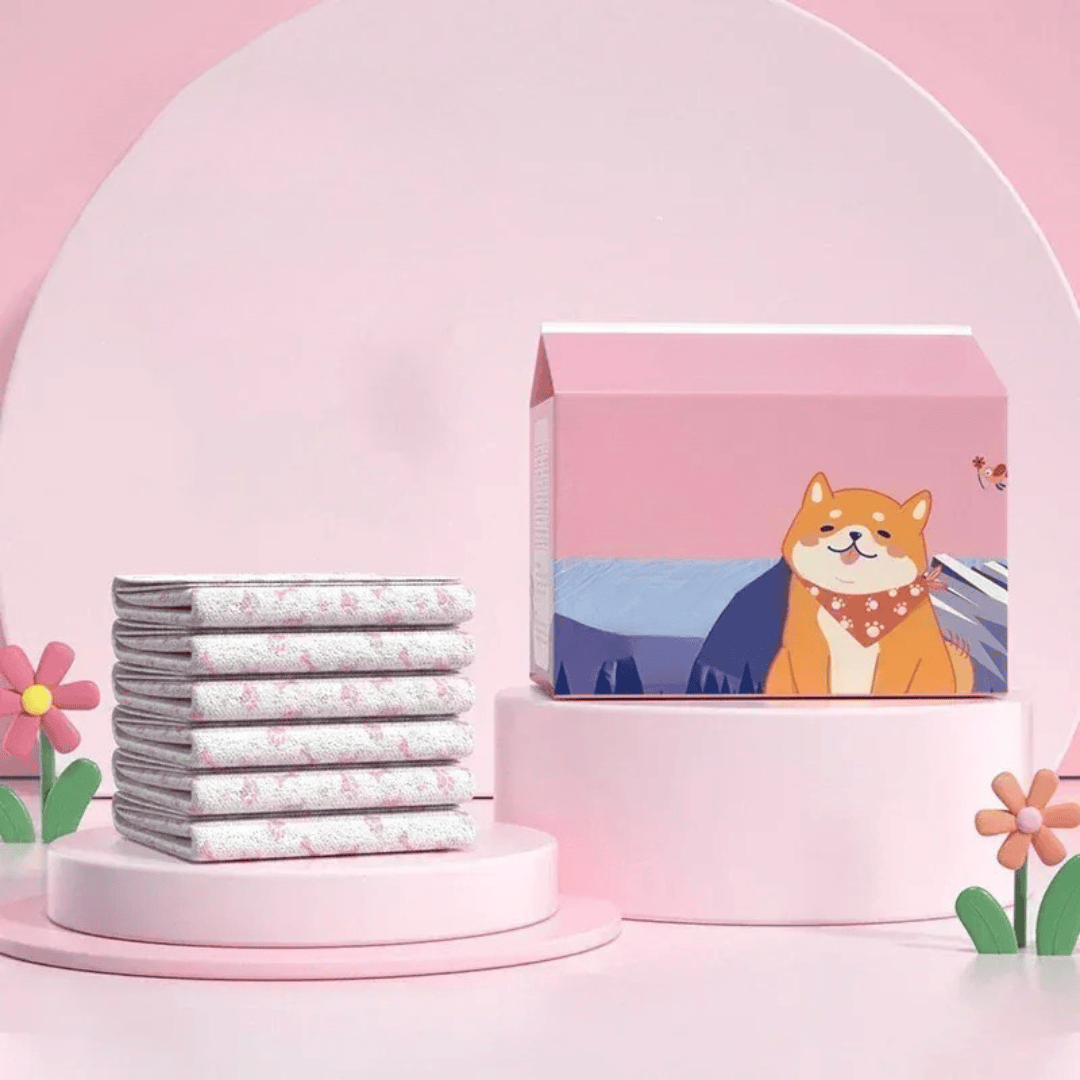 Couche jetable ultra absorbante pour chiot, aide à l'apprentissage de la propreté et assure le confort animal.