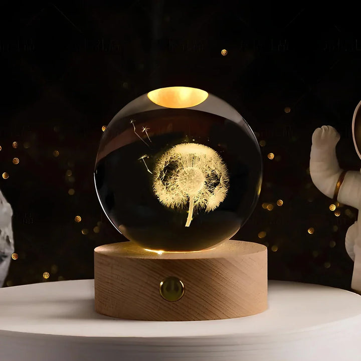 Décoration chambre: lampe LED en cristal, lumière d'ambiance apaisante et originale.