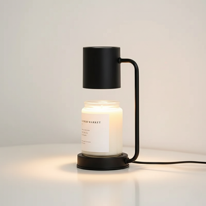 Cadeau maison: Lampe réchauffe-cierge élégante, design contemporain, pour une ambiance relaxante et sécurisée.