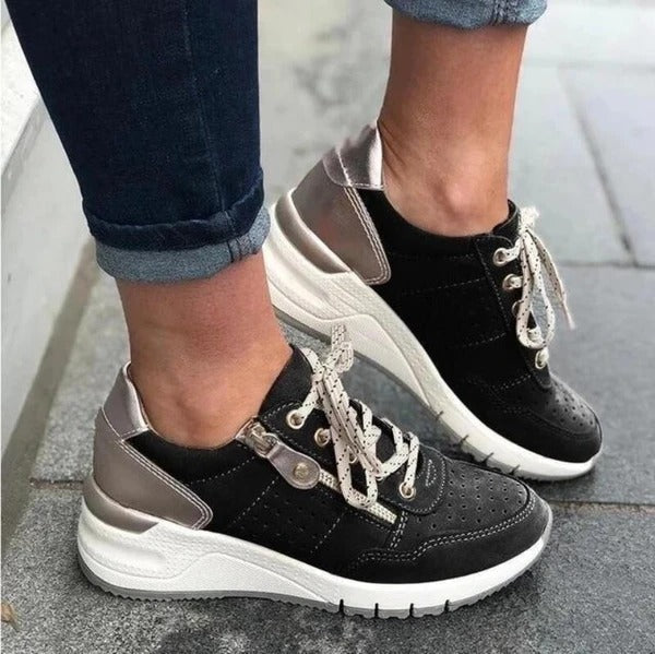 Sneakers femme avec soutien voûte plantaire et amorti supérieur. Chaussures orthopédiques pour soulager la douleur au pied.