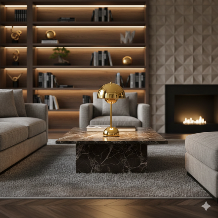 Éclairage d'ambiance LED portable pour intérieur, style scandinave élégant et fonctionnel.