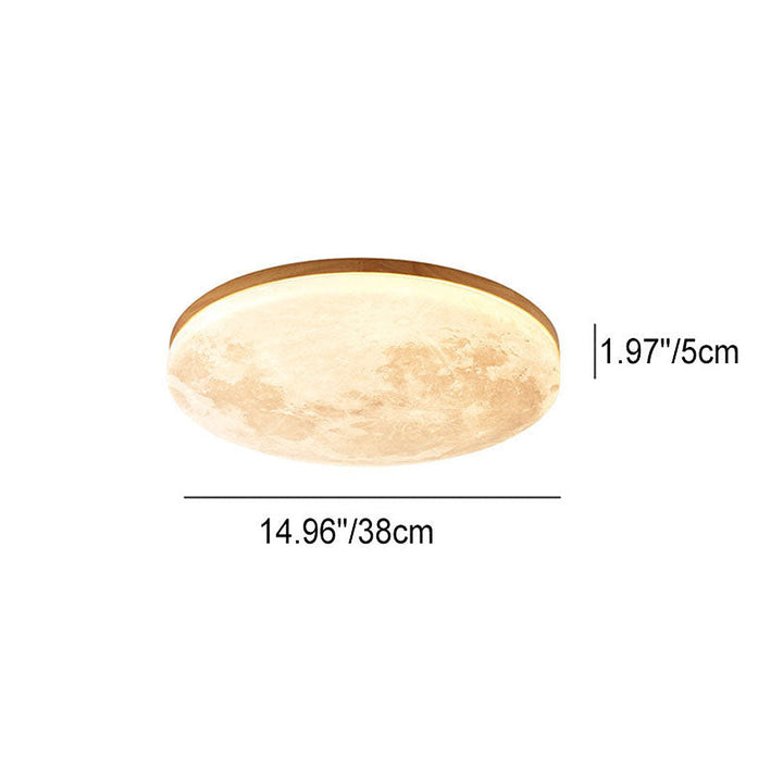 Lampe LED moderne pour plafond, design lune 3D, parfaite pour chambre d'enfant ou adulte.
