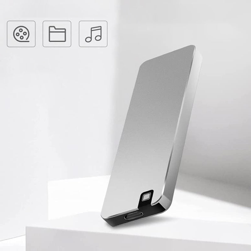 Un SSD portable ultra-rapide et robuste tenu en main, solution compacte pour le stockage et la sauvegarde des données.