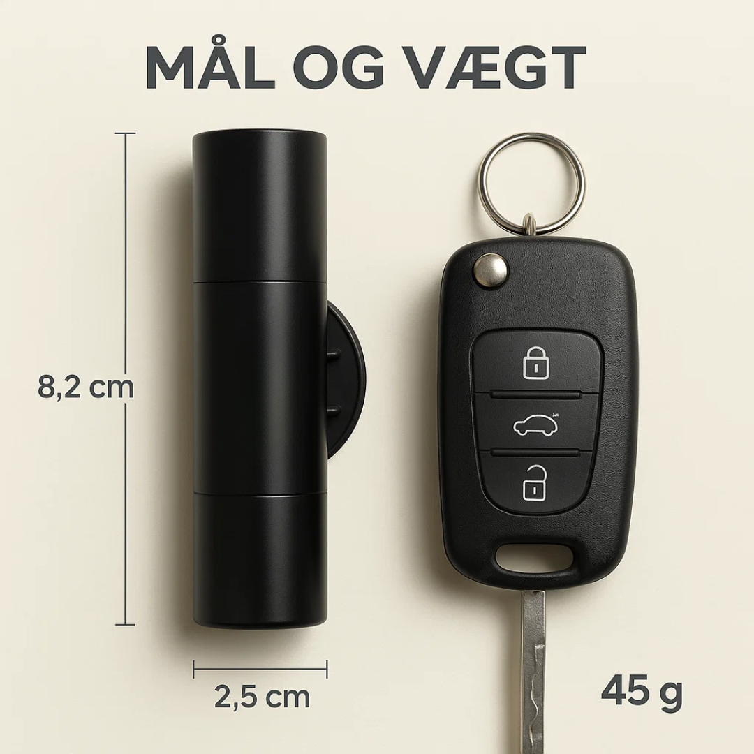 Outil polyvalent d'urgence auto. Brise-vitre, coupe-ceinture. Équipement de survie et sécurité indispensable.