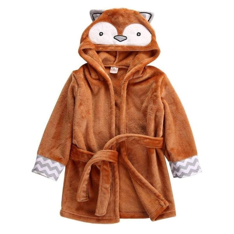 Peignoir bébé ludique "Animaux Mignons", parfait pour après la piscine ou le bain, doux et amusant pour enfant.