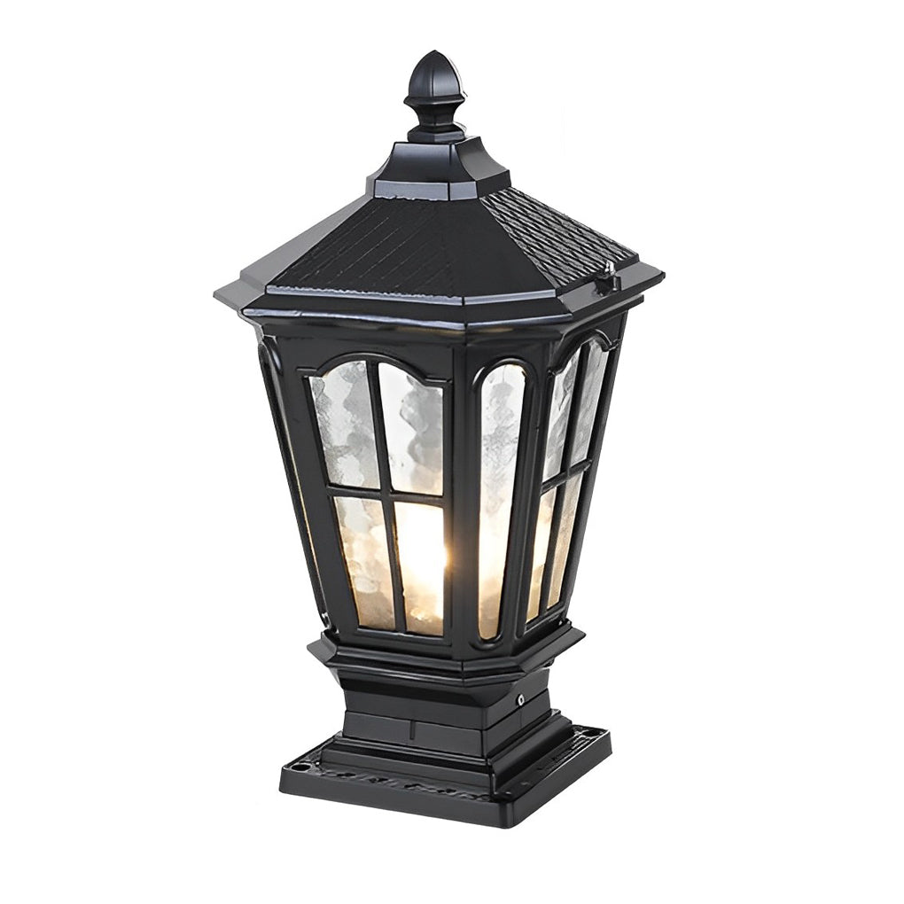 Éclairage de jardin solaire LED automatique, sur socle en aluminium, parfait pour terrasse extérieure.
