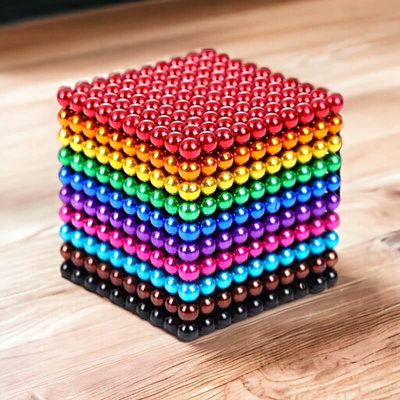 Jouet magnétique anti-stress avec boules multicolores pour la détente et la création de puzzles fascinants.