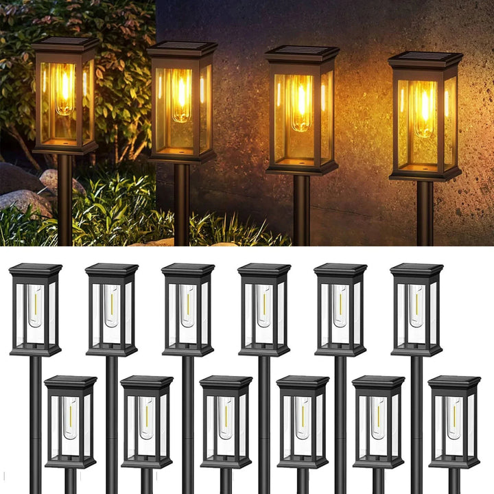 Lumière LED solaire autonome, design élégant pour un éclairage de jardin contemporain.