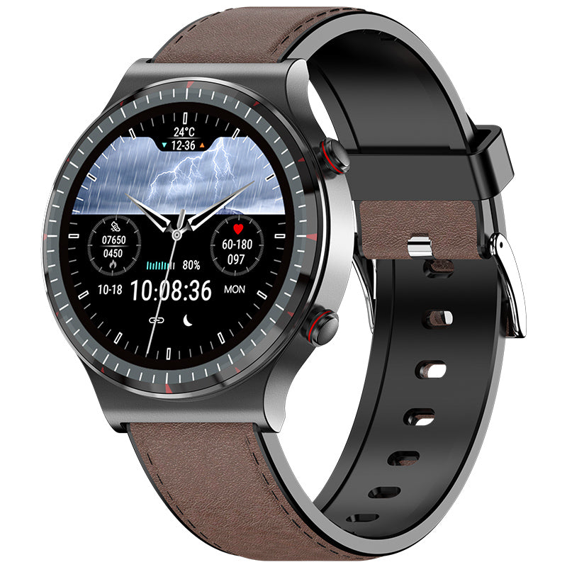 Technologie portable pour le bien-être : montre intelligente avec capteurs ECG.