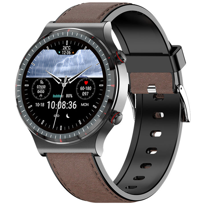 Technologie portable pour le bien-être : montre intelligente avec capteurs ECG.