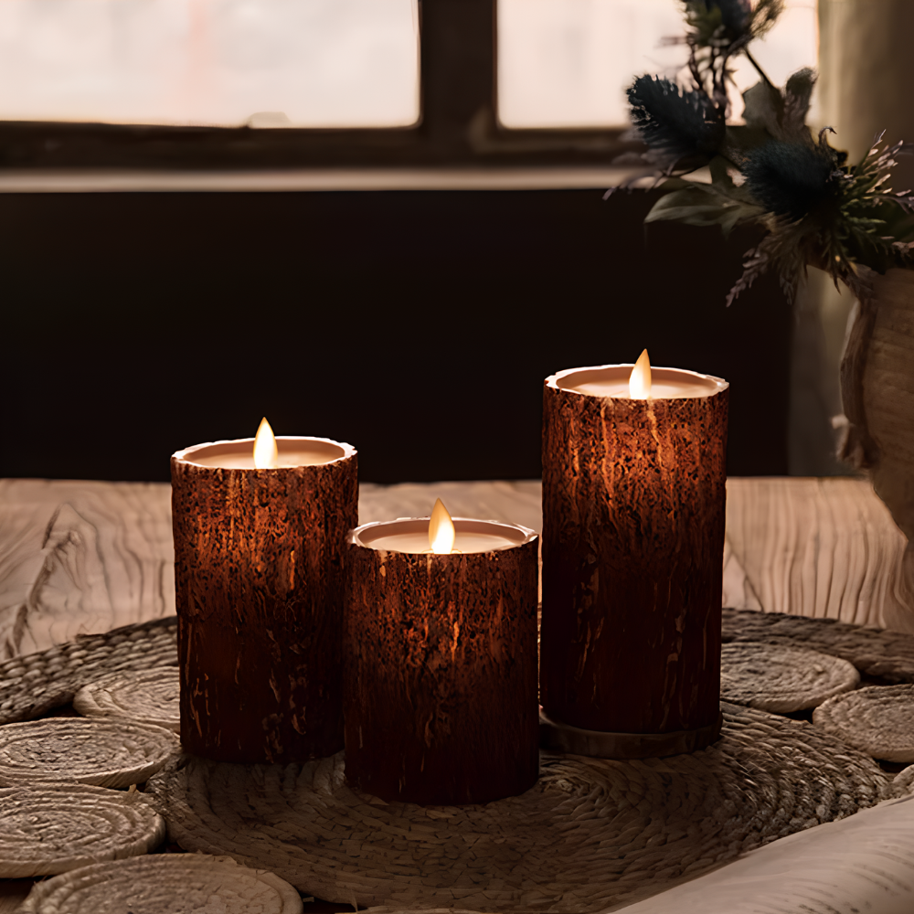 Lot de bougies LED modernes à piles, sans flamme, parfaites pour un éclairage d'intérieur sécurisé et décoratif.