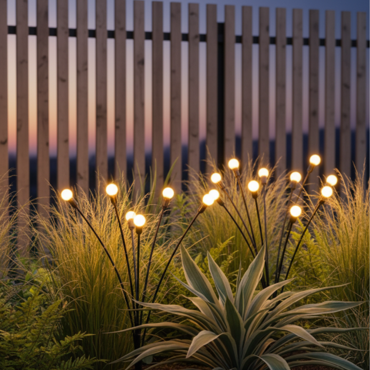 Luminaire solaire écologique pour jardin, lampe LED étanche, sans câblage.