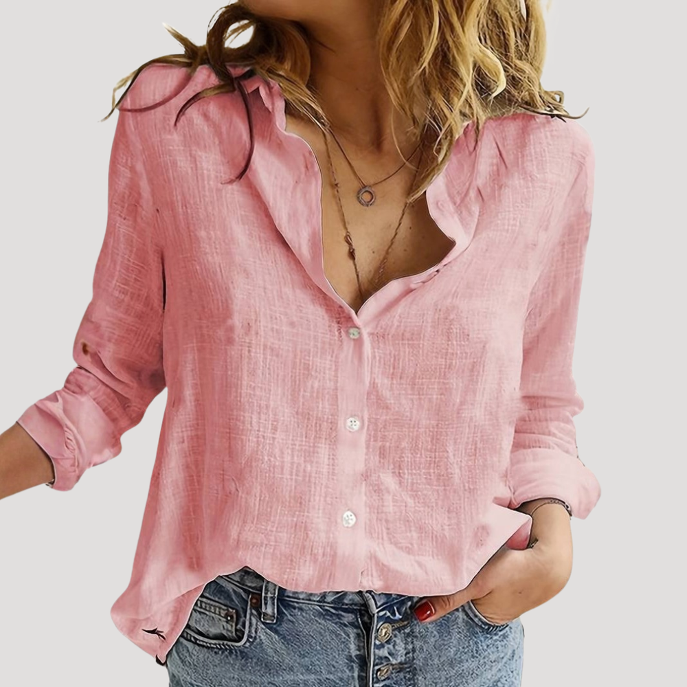 Blouse légère et confortable pour femme, idéale pour les journées printemps-été. Vêtement polyvalent.