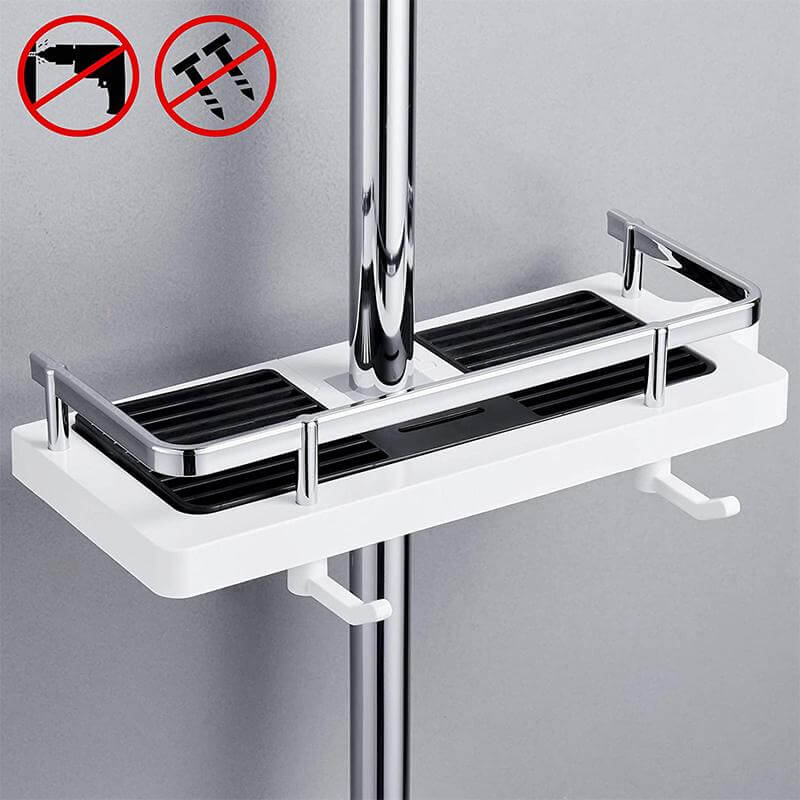 Étagère de douche murale avec fixation facile, accessoire de rangement élégant pour organiser votre salle de bain.