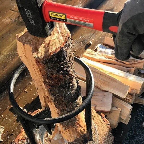 Fendeur de bois manuel sûr et efficace pour bûches de cheminée. Outil robuste et pratique.