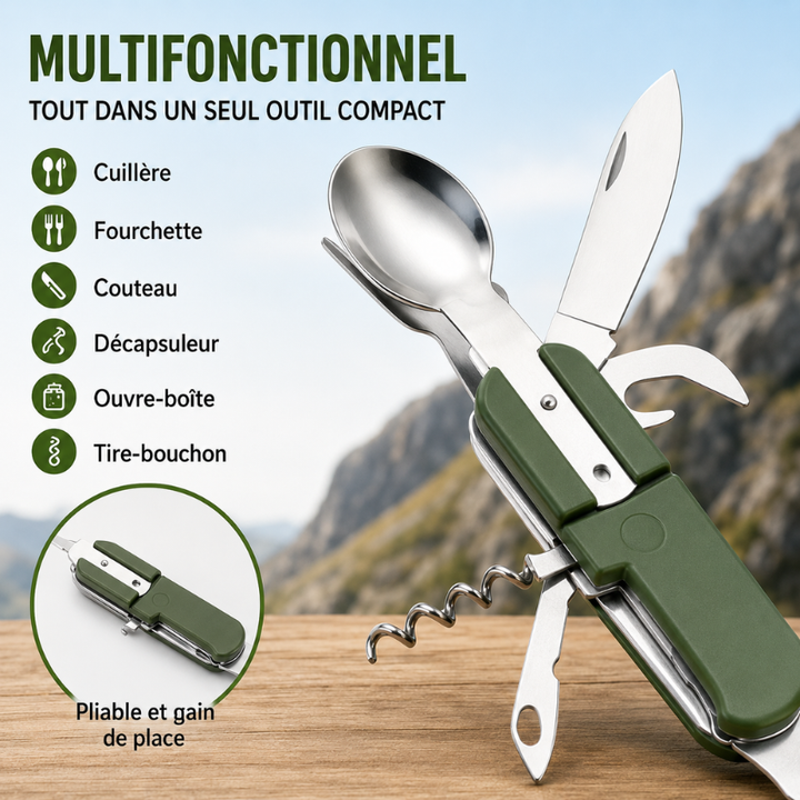 Couverts de pique-nique portables et réutilisables, essentiels pour vos aventures en pleine nature.