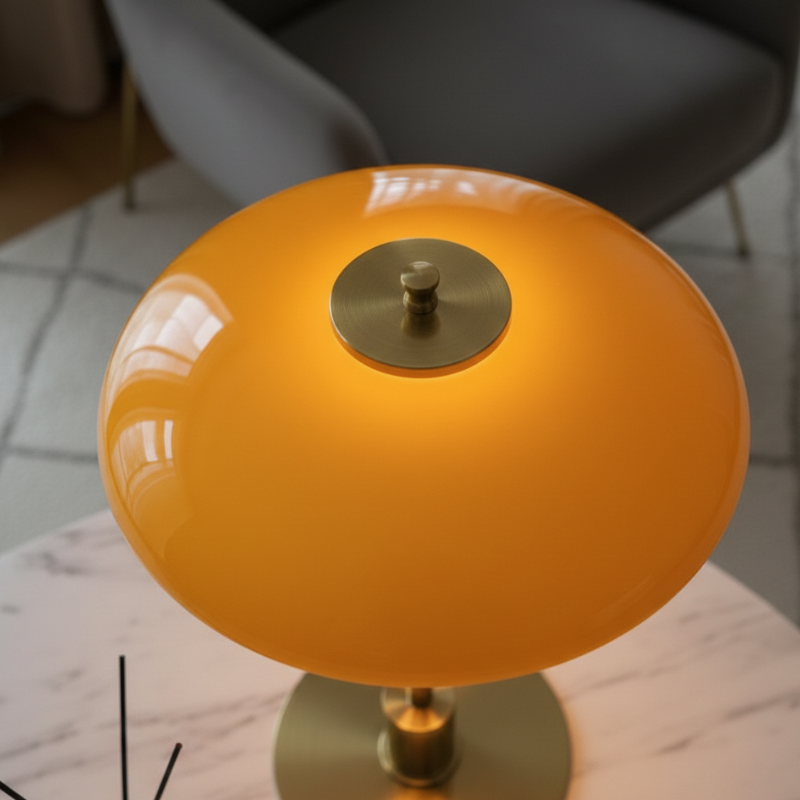 Lampe de chambre LED moderne, design scandinave en métal et verre, pour une ambiance chaleureuse.