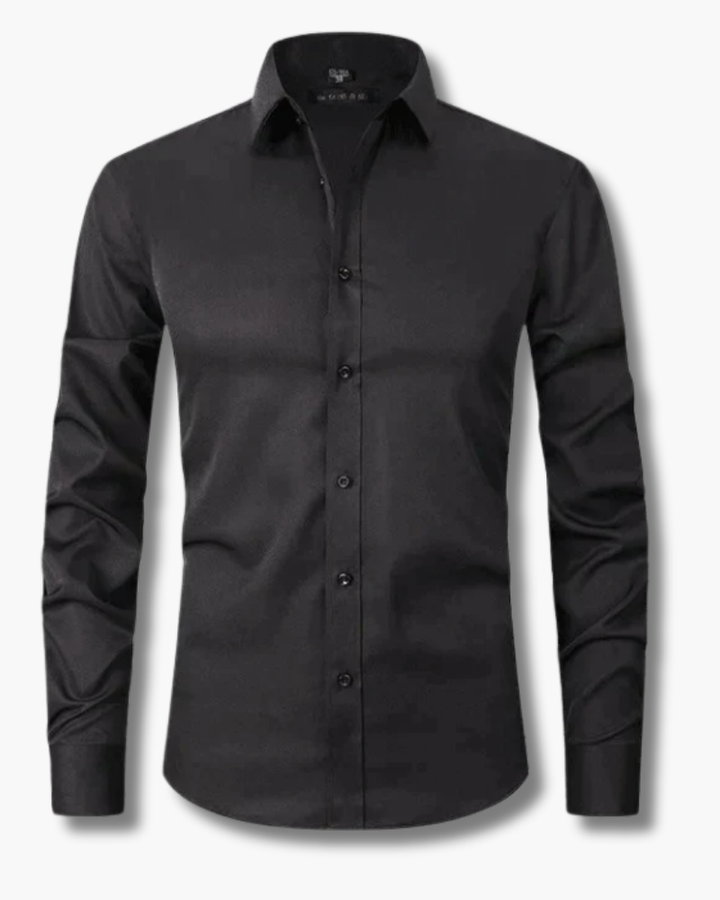 Chemise homme ajustée pour le bureau, confortable et chic. Manches longues, coupe moderne pour un look professionnel.