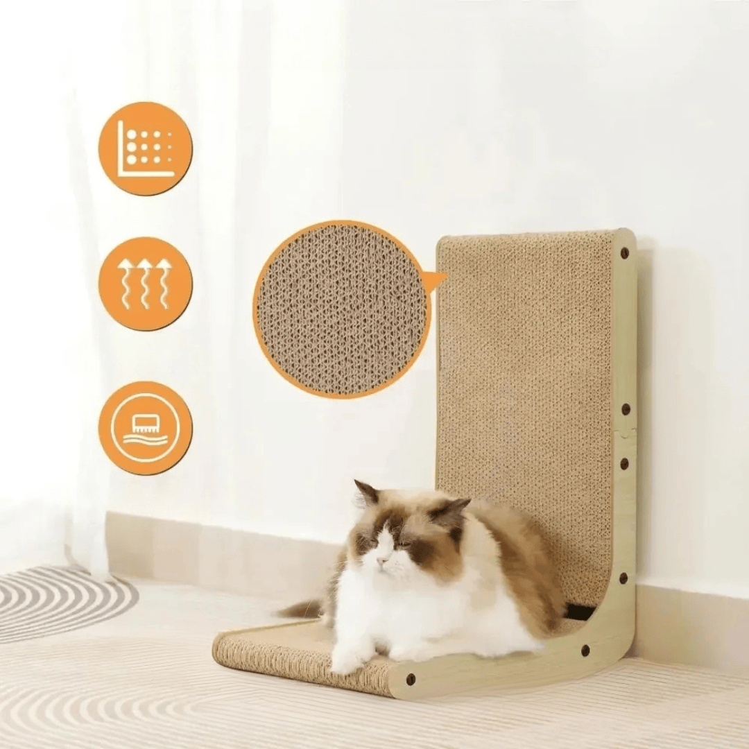 Jouet griffoir stable en carton pour chat, favorise le bien-être et l'entretien naturel des griffes.