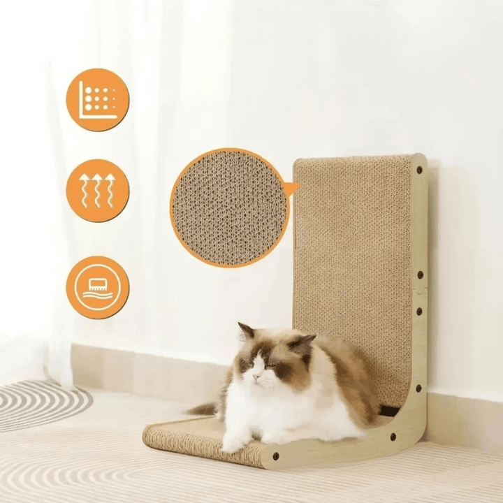 Jouet griffoir stable en carton pour chat, favorise le bien-être et l'entretien naturel des griffes.