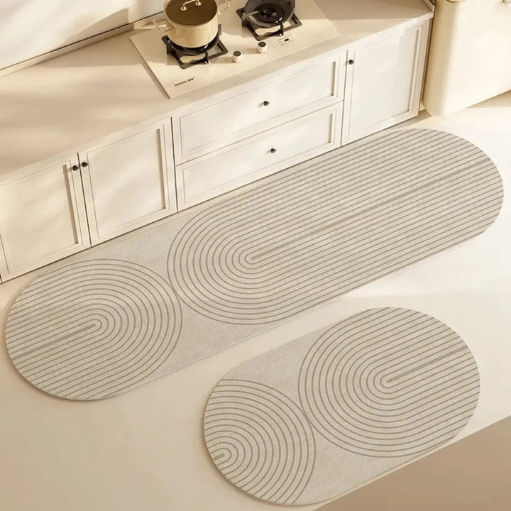 Tapis de sol de cuisine absorbant avec fibres rapides, antidérapant, idéal pour une maison propre.