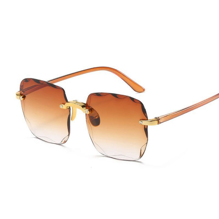 Chic lunettes de soleil rétro sans monture, style été unisexe et légères.