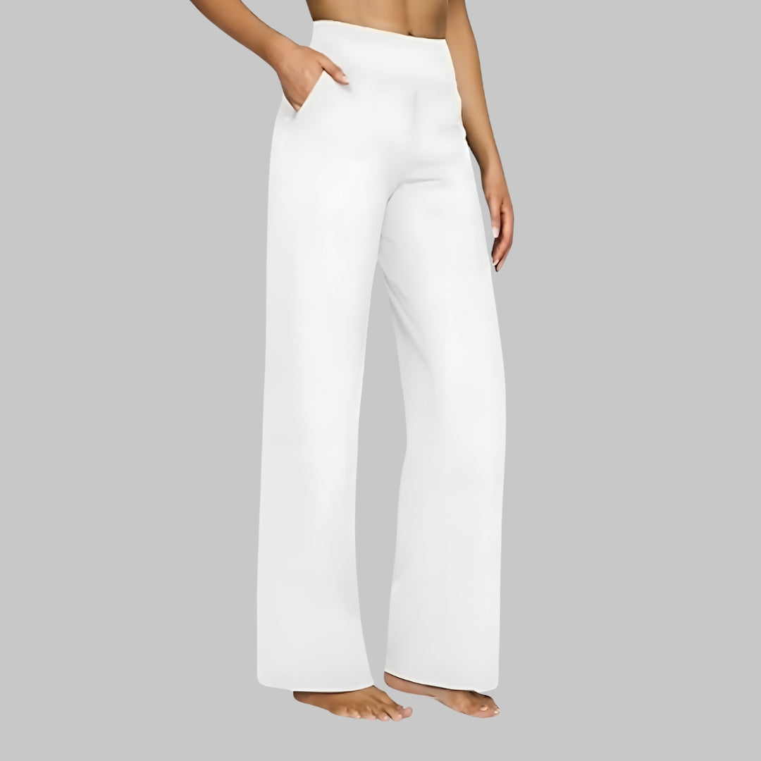 Pantalon confort élégant pour femmes, stretch, avec poches, pour un look quotidien soigné.