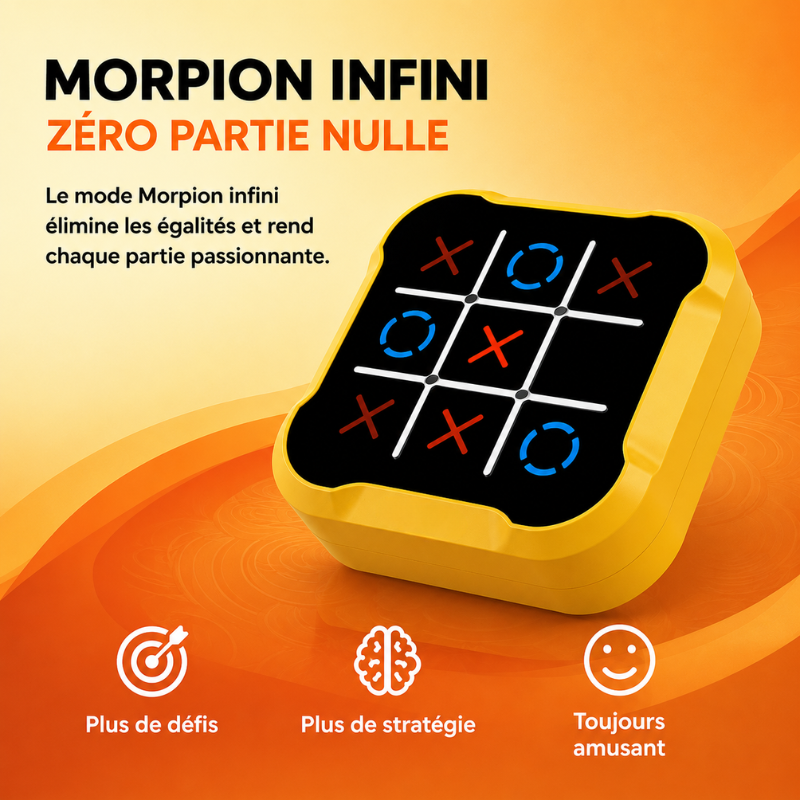 TIC-TAC-TOE BOLT électronique, jeu de puzzle et stratégie. Portable, idéal pour développer la logique.
