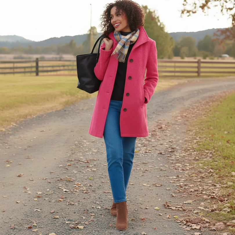 Manteau d'hiver femme, long et élégant, offrant chaleur et confort. Un classique indispensable.