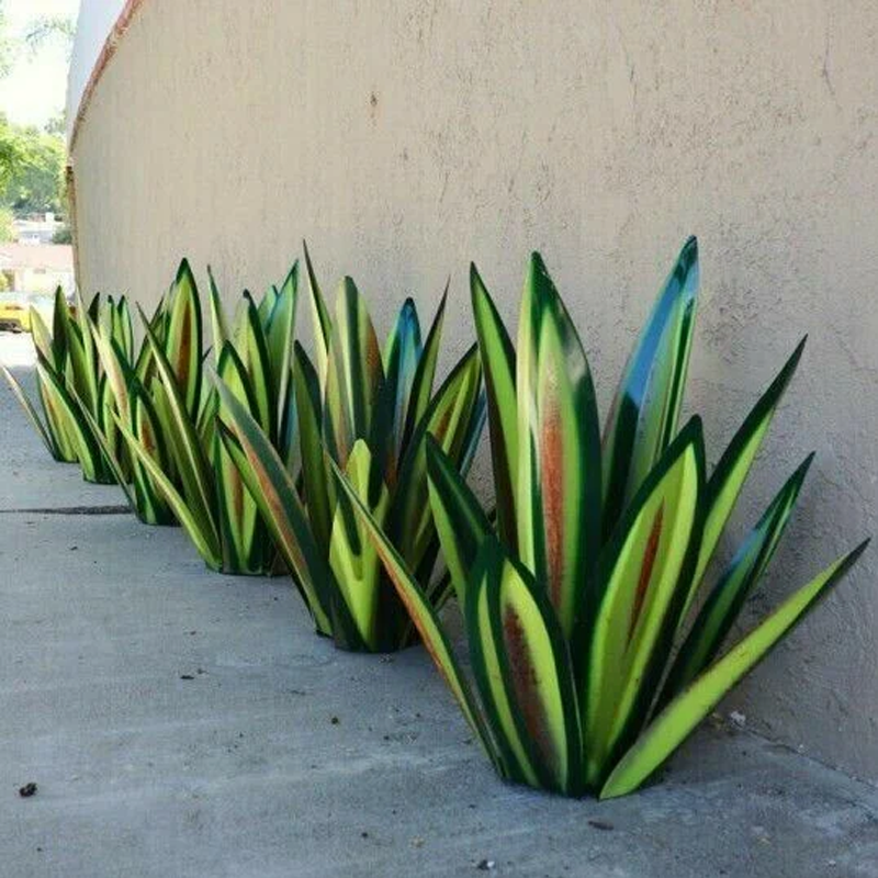 Sculpture agave en fer forgé pour jardin, décoration extérieure rustique et durable.
