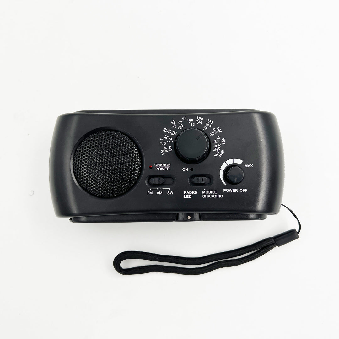 Radio d'urgence AM/FM avec alerte météo NOAA, lampe et chargeur, indispensable pour la sécurité.