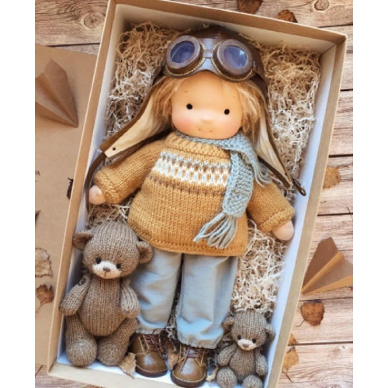 Marionnette en coton Sarando pour enfants, développe la motricité et l'imagination.
