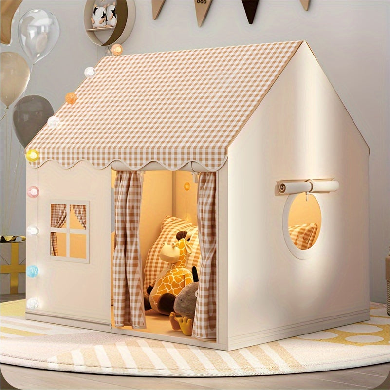 Maison de jeu spacieuse en plastique pour enfants, idéale pour l'extérieur et l'intérieur, encourageant créativité et amusement.