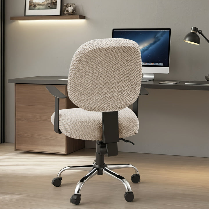 Housse de chaise bureau jacquard extensible, rénovation et décoration facile.
