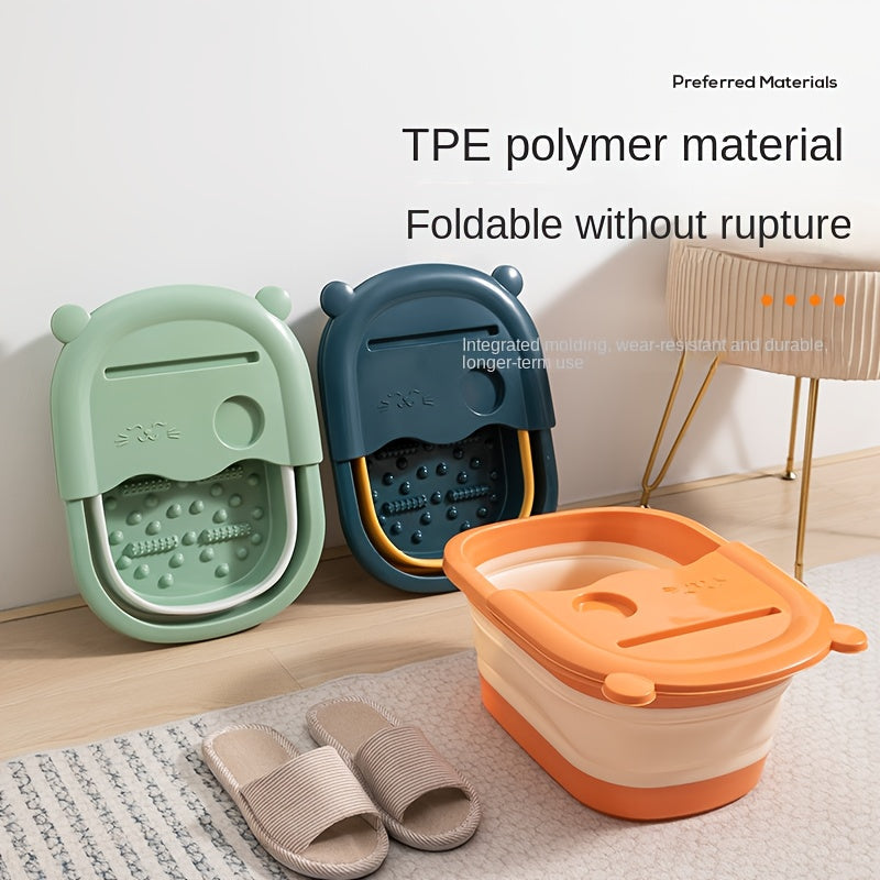 Accessoire de relaxation : baignoire à pieds pliante, facile à ranger, pour votre confort maison.