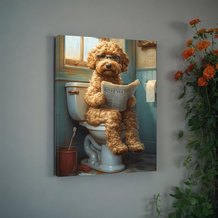 Art humoristique sur toile, tableau de chien drôle. Idéal comme décoration murale et cadeau original.