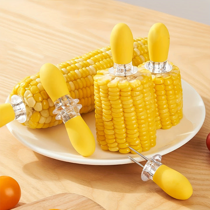 Porte-maïs en acier inoxydable pour tenir le maïs chaud. Idéal BBQ, grillades et repas d'été.