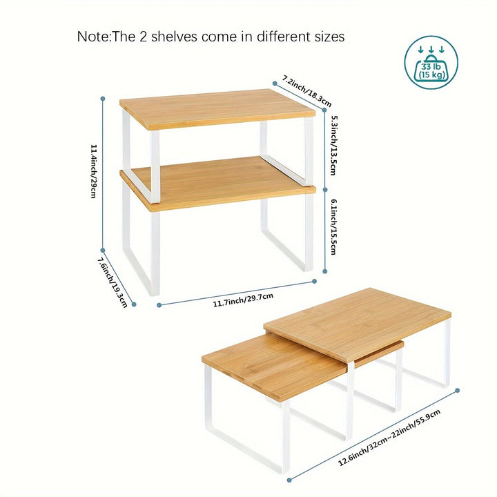 Étagères pratiques en bambou pour salle de bain, réglables, parfaites pour les produits de beauté et serviettes.