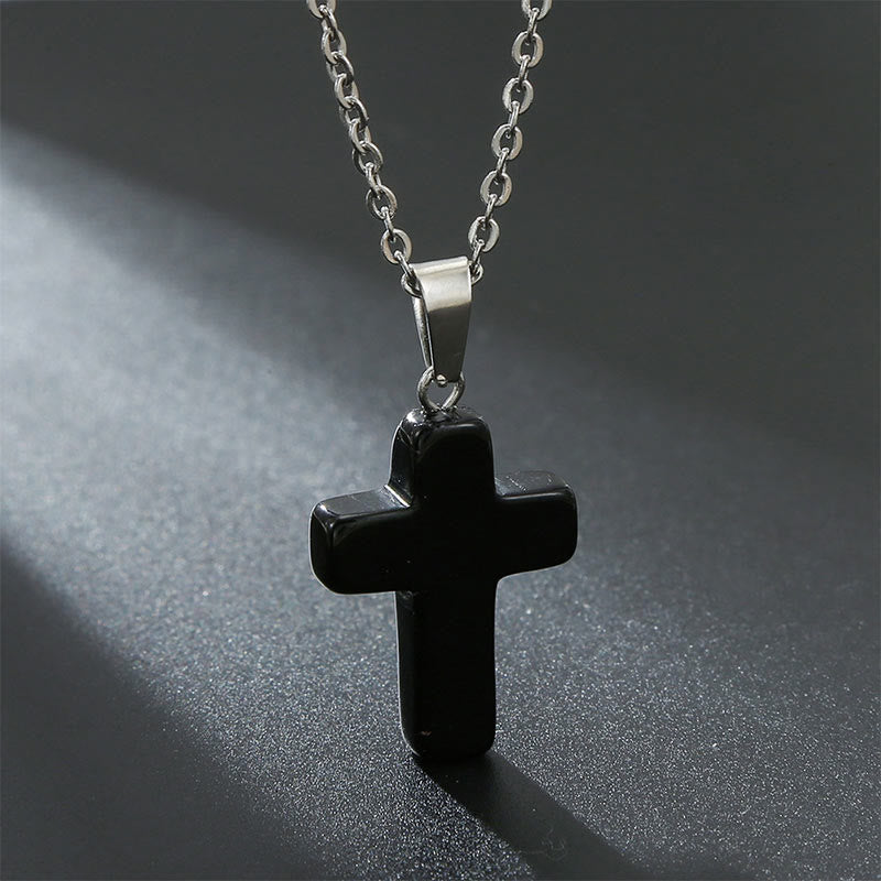 Collier croix améthyste pour femme, bijou fin, pour la paix et l'intuition.