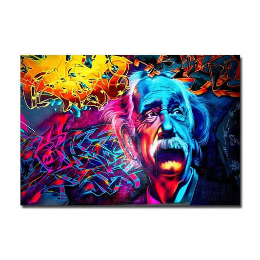 Einstein Graffiti Canvass Väggkonst - Unik Väggdekoration