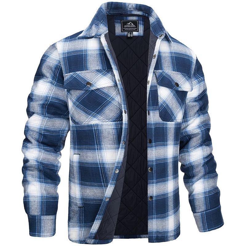 Veste à carreaux tendance pour homme, style bûcheron décontracté, parfaite pour un look hivernal stylé.
