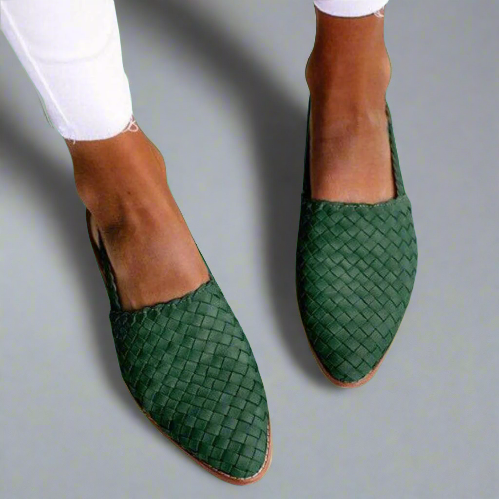 Chaussures mocassins bleus pour femmes, ultra confortables et plats, un choix élégant et décontracté pour chaque jour.