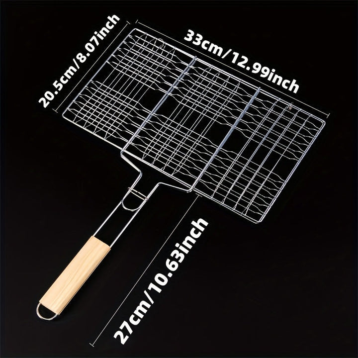 Accessoire barbecue essentiel: panier grillade pour cuisson uniforme. Parfait pour le camping et la cuisine en plein air.